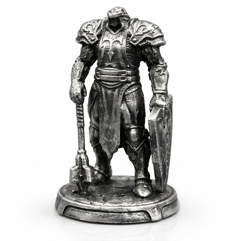 Cleric hand-poured 999+ silver statue by Gold Spartan