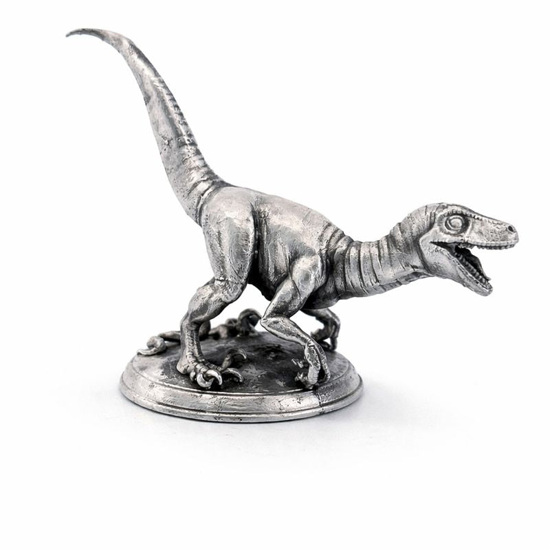 Velociraptor hand-poured 999+ silver statue by Gold Spartan