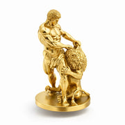Samson Vs Lion hand-poured 999+ silver statue by Gold Spartan