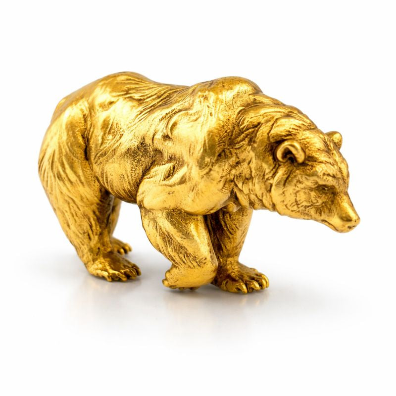 Bear hand-poured 999+ silver statue by Gold Spartan
