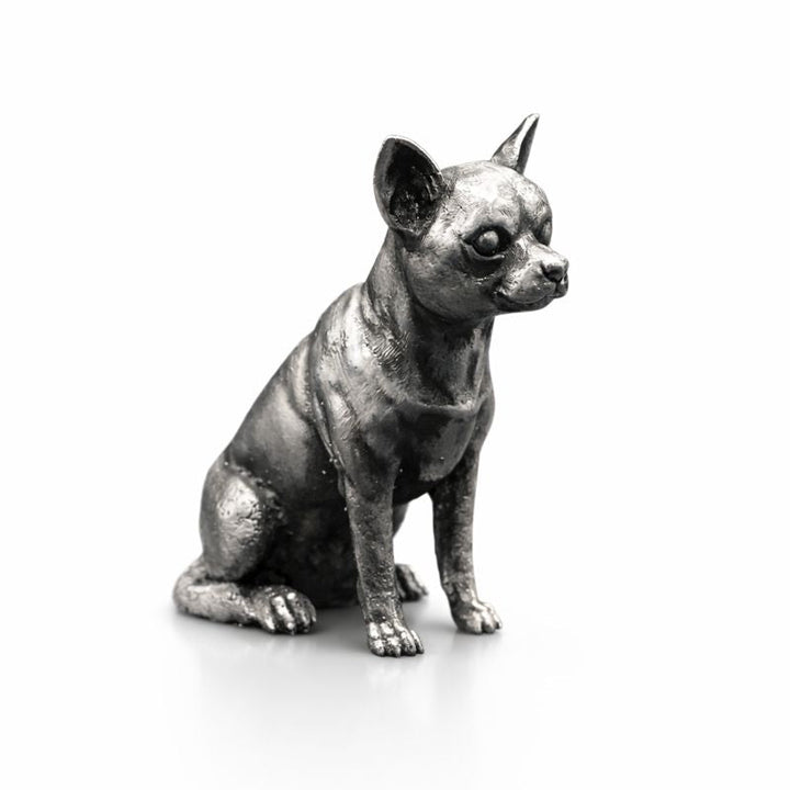 Chihuahua hand-poured 999+ silver statue by Gold Spartan