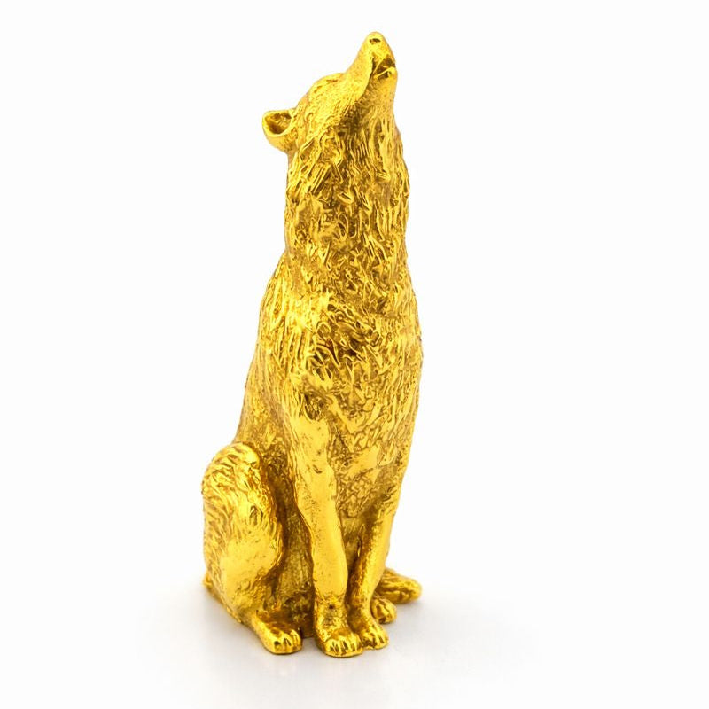 Howling Wolf hand-poured 999+ silver statue by Gold Spartan