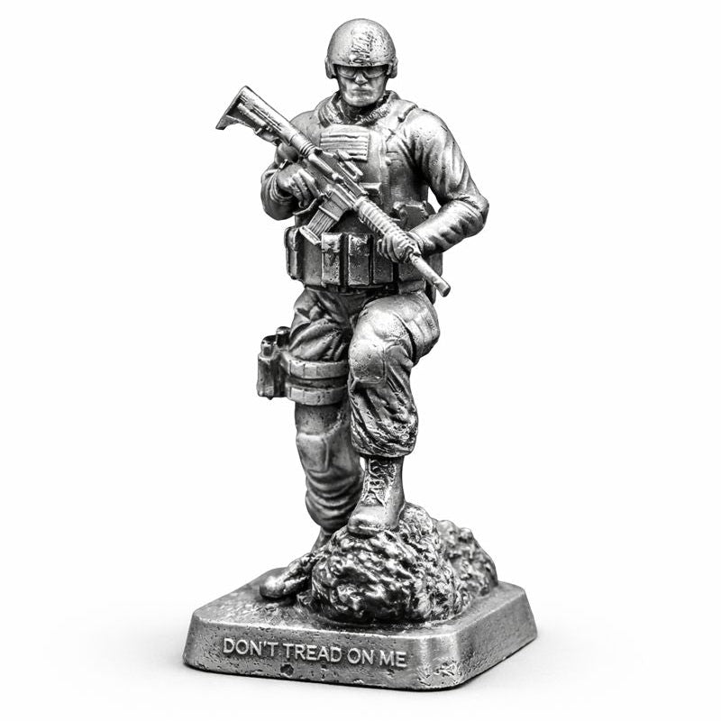 Don't Tread On Me Series 5 (Seal) hand-poured 999+ silver statue by Gold Spartan