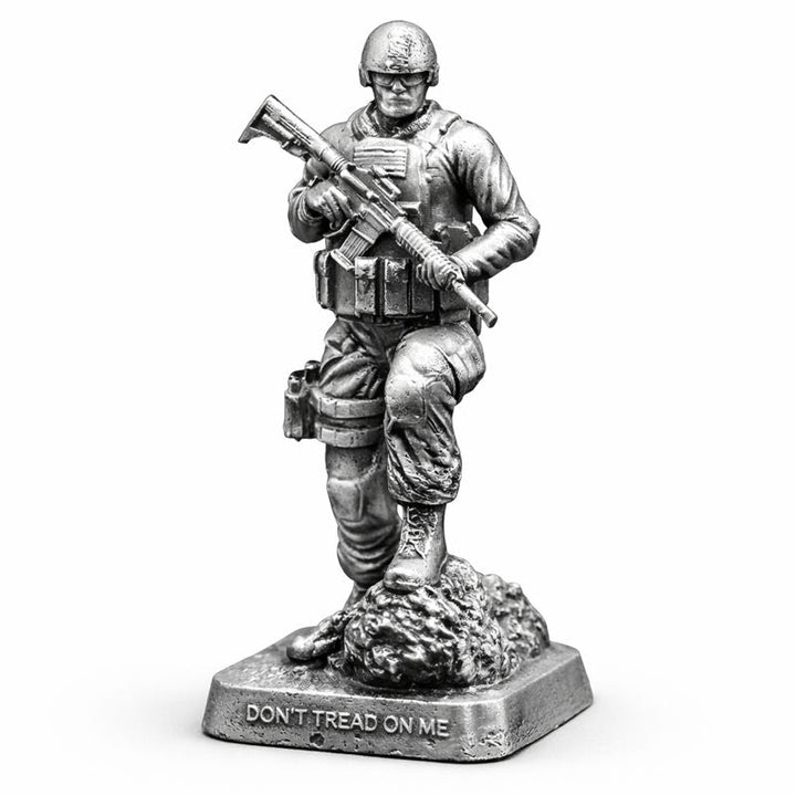 Don't Tread On Me Series 5 (Seal) hand-poured 999+ silver statue by Gold Spartan