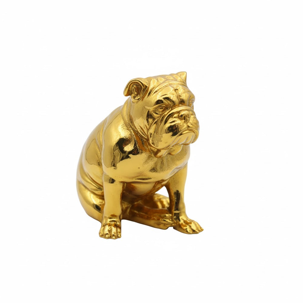 Bulldog hand-poured 999+ silver statue by Gold Spartan