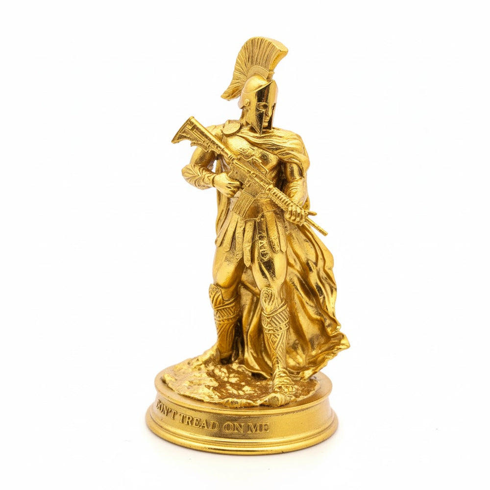 Don't Tread On Me Spartan hand-poured 999+ silver statue by Gold Spartan
