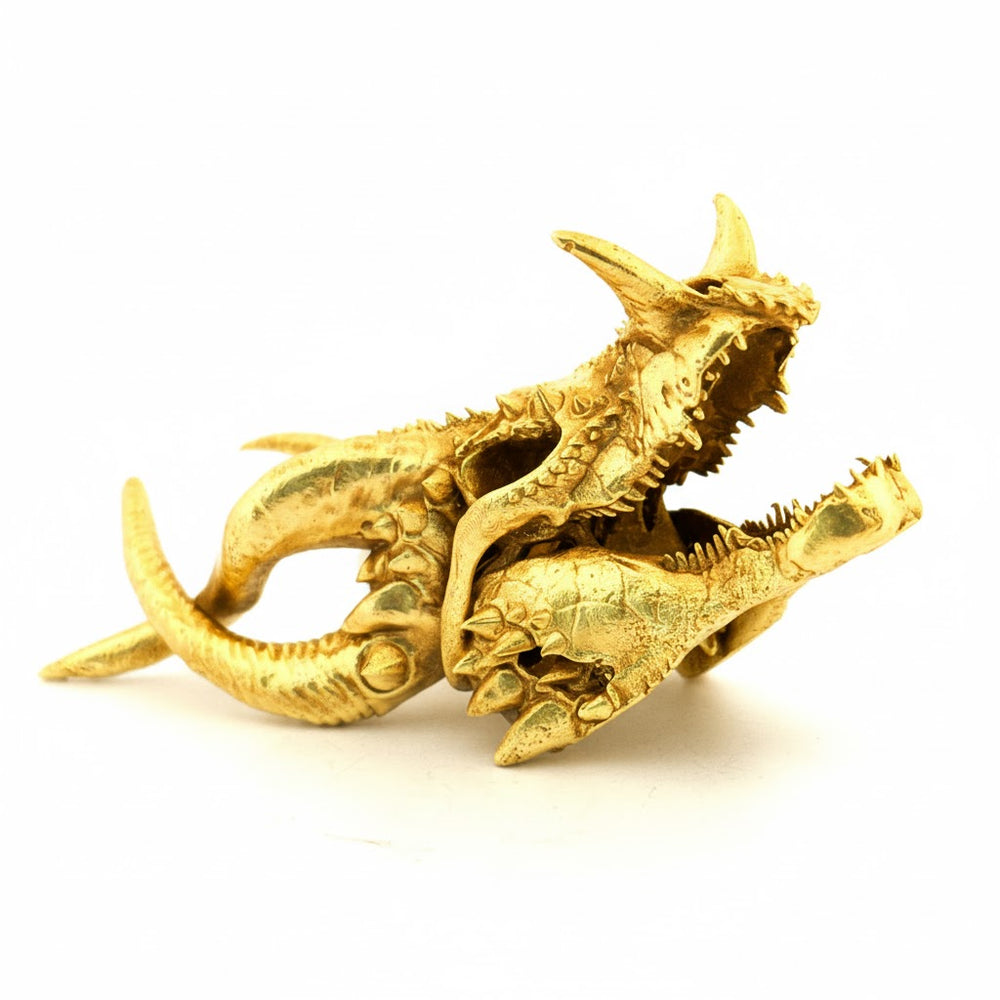 Dragon Skull V2 hand-poured 999+ silver statue by Gold Spartan
