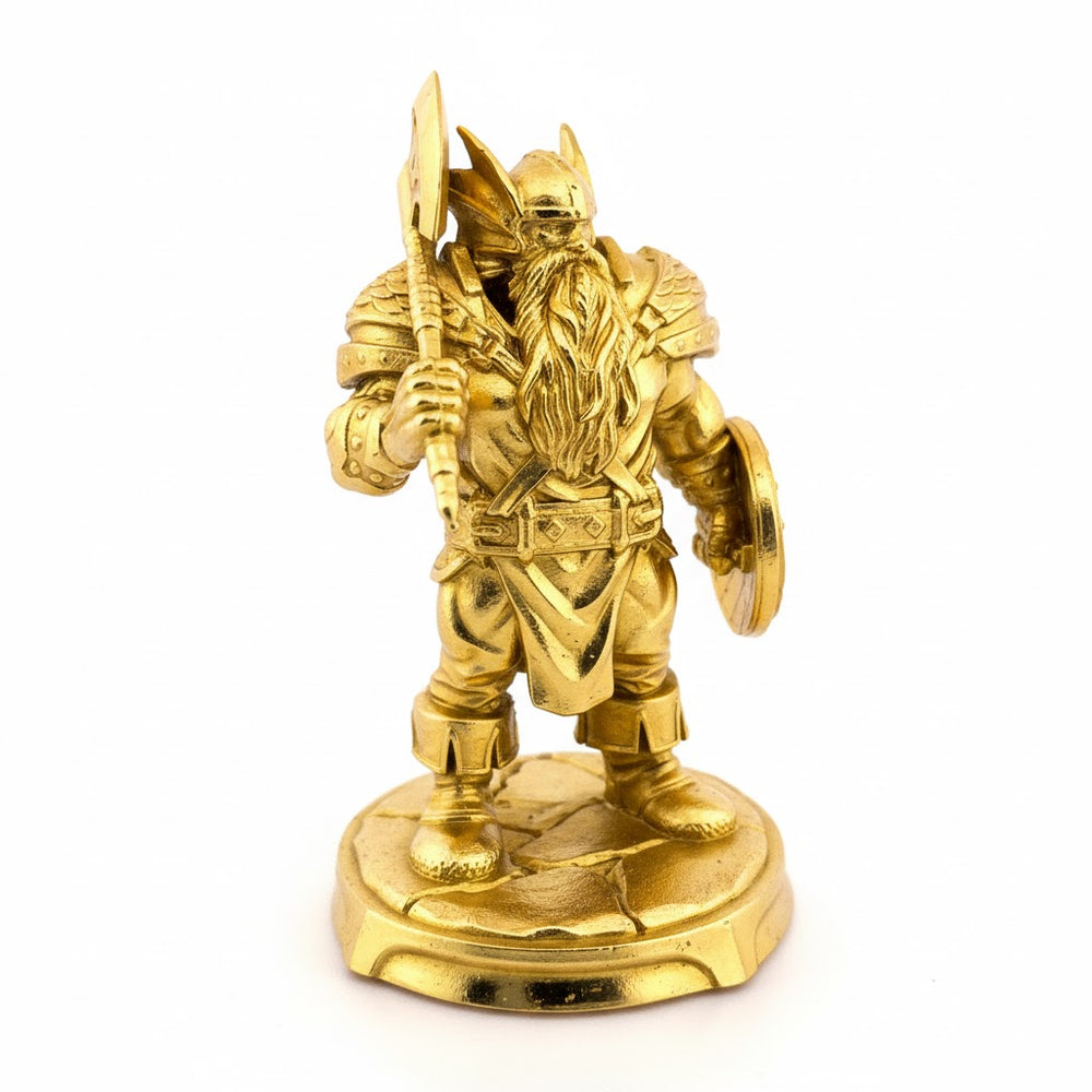 Dwarf Warrior hand-poured 999+ silver statue by Gold Spartan