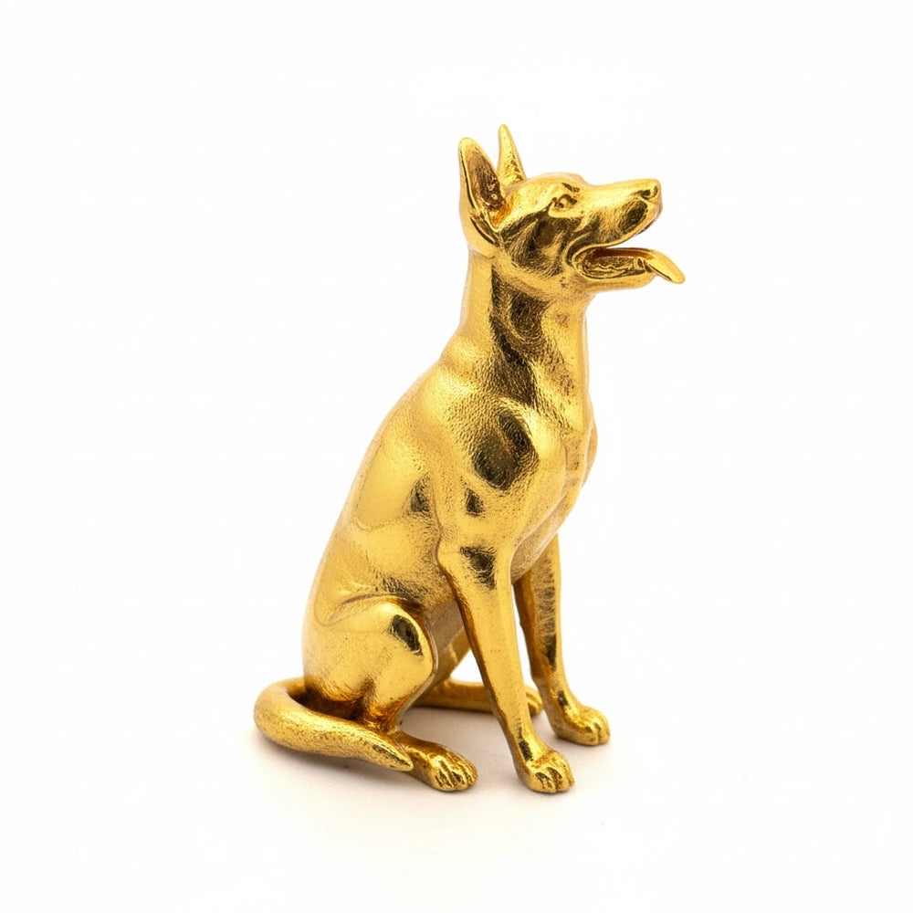 German Shepherd hand-poured 999+ silver statue by Gold Spartan
