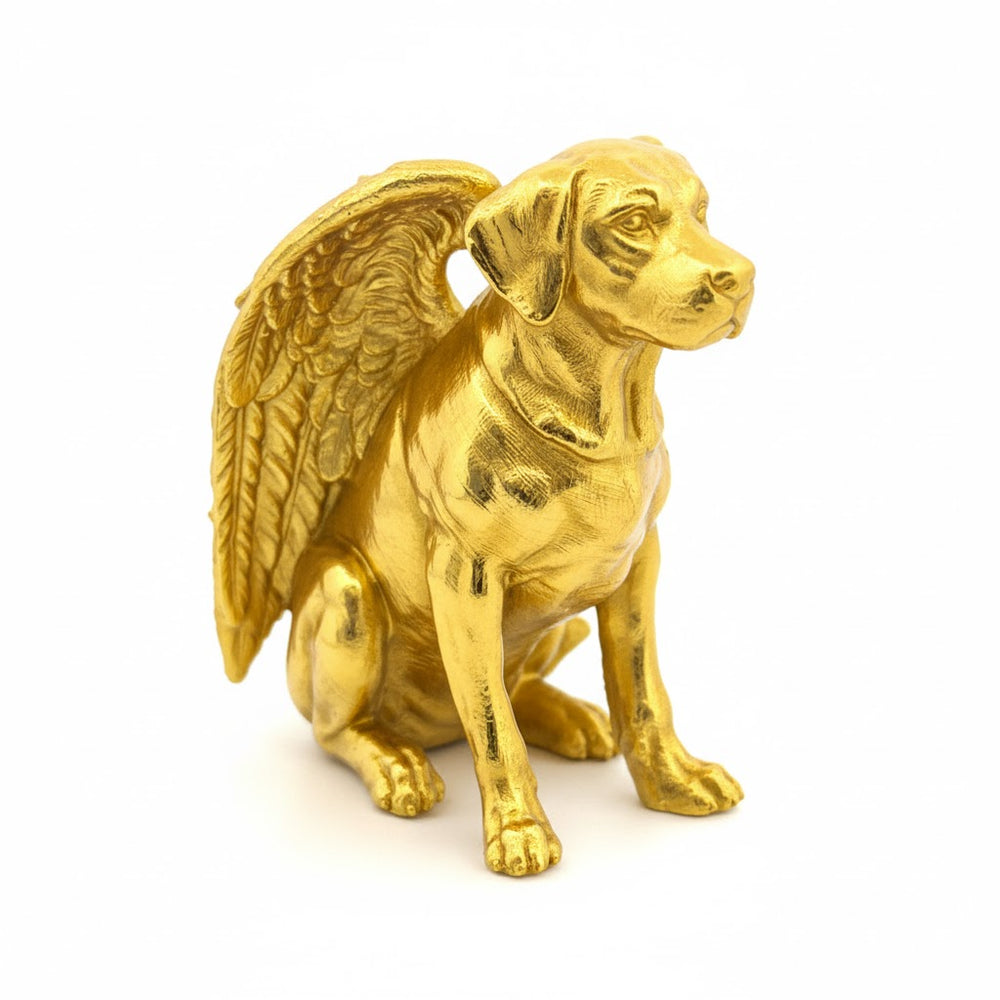 Labrador Angel hand-poured 999+ silver statue by Gold Spartan