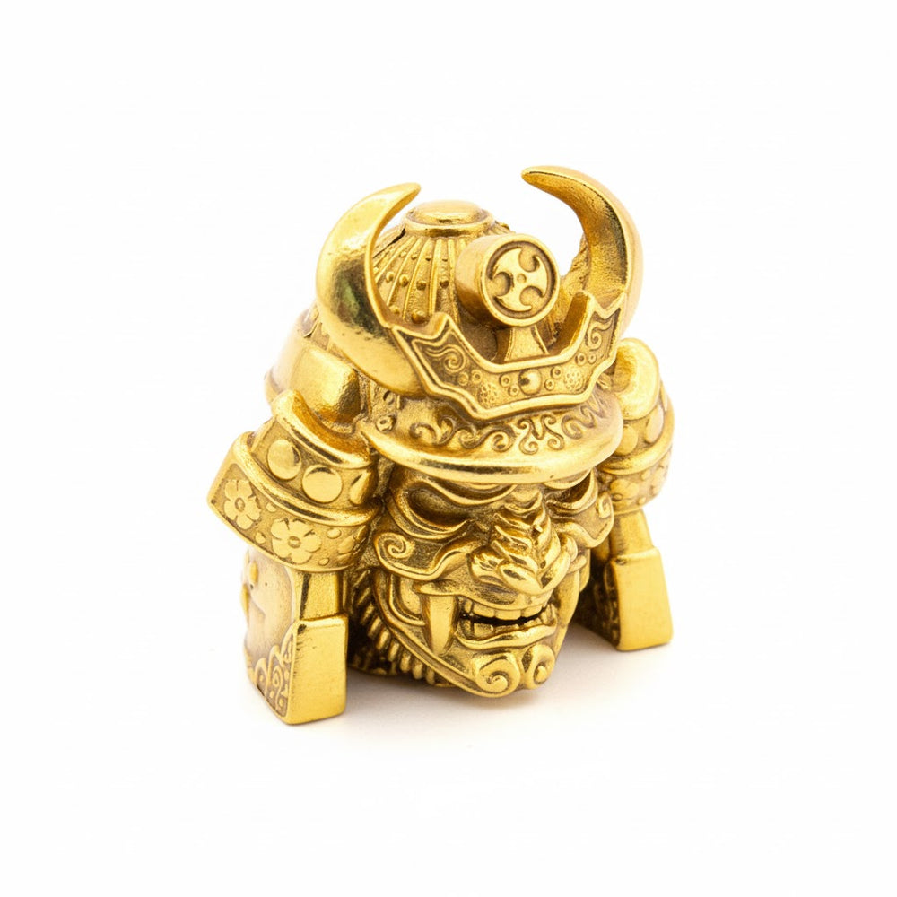 Samurai Head hand-poured 999+ silver statue by Gold Spartan