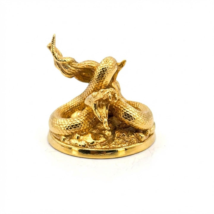 Rattlesnake hand-poured 999+ silver statue by Gold Spartan