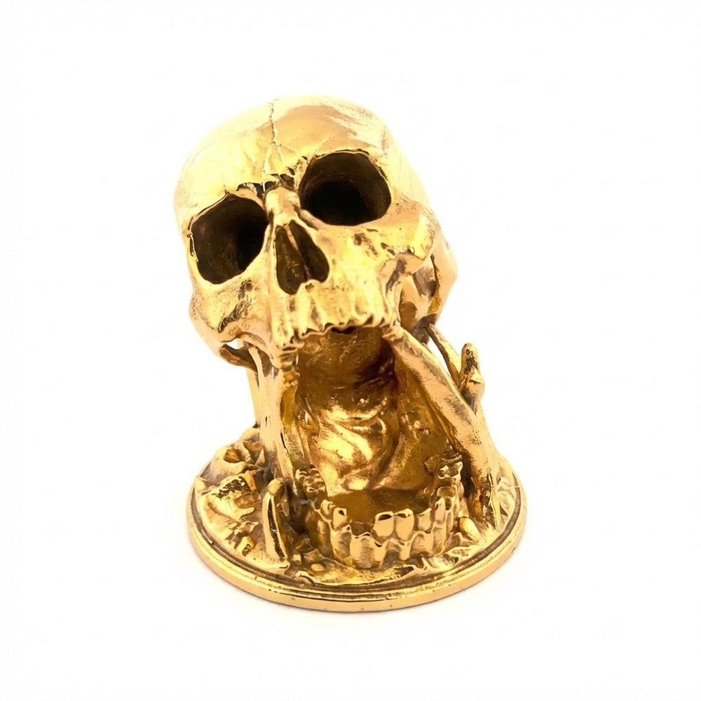 Skull Cave hand-poured 999+ silver statue by Gold Spartan
