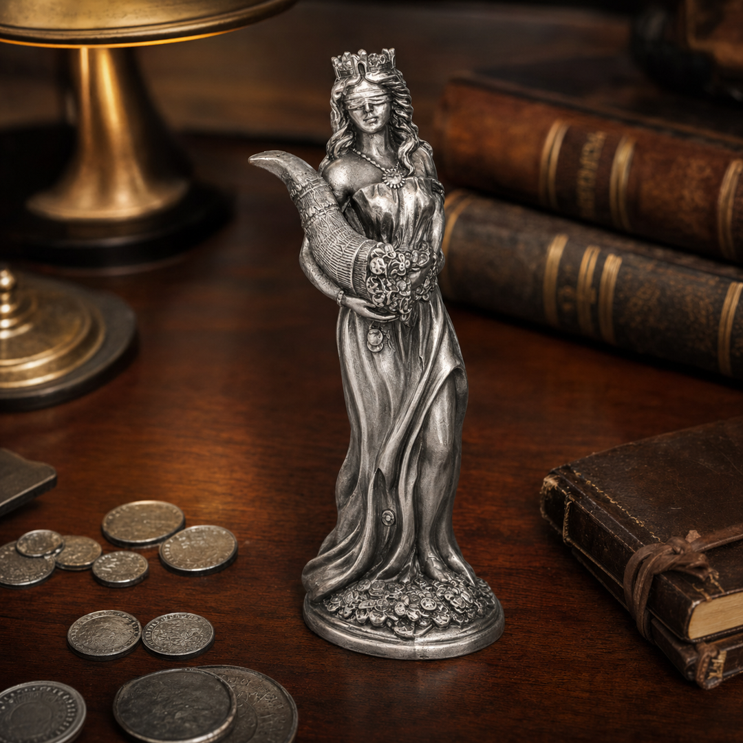 Lady Fortuna hand-poured 999+ silver statue by Gold Spartan