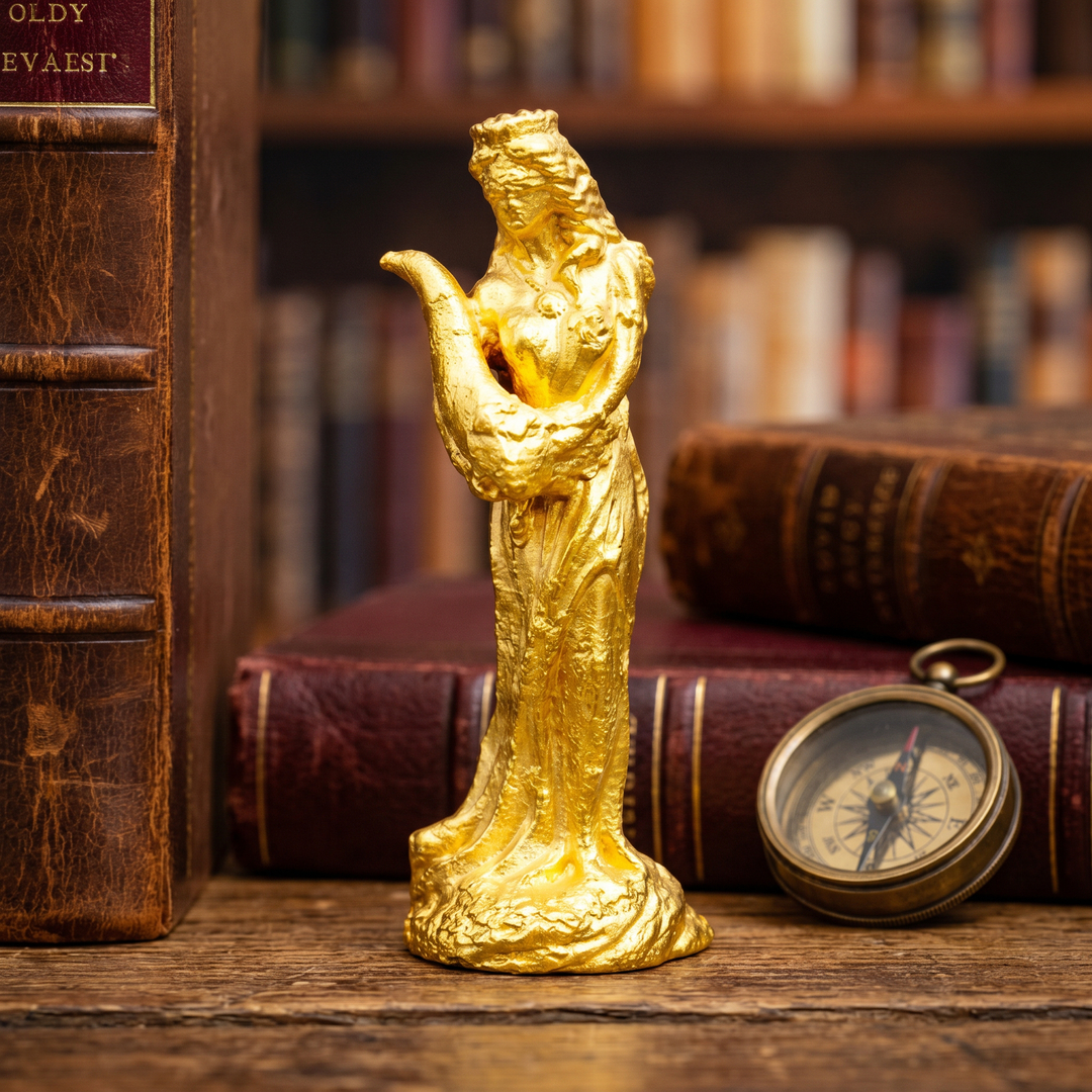 Lady Fortuna hand-poured 999+ silver statue by Gold Spartan