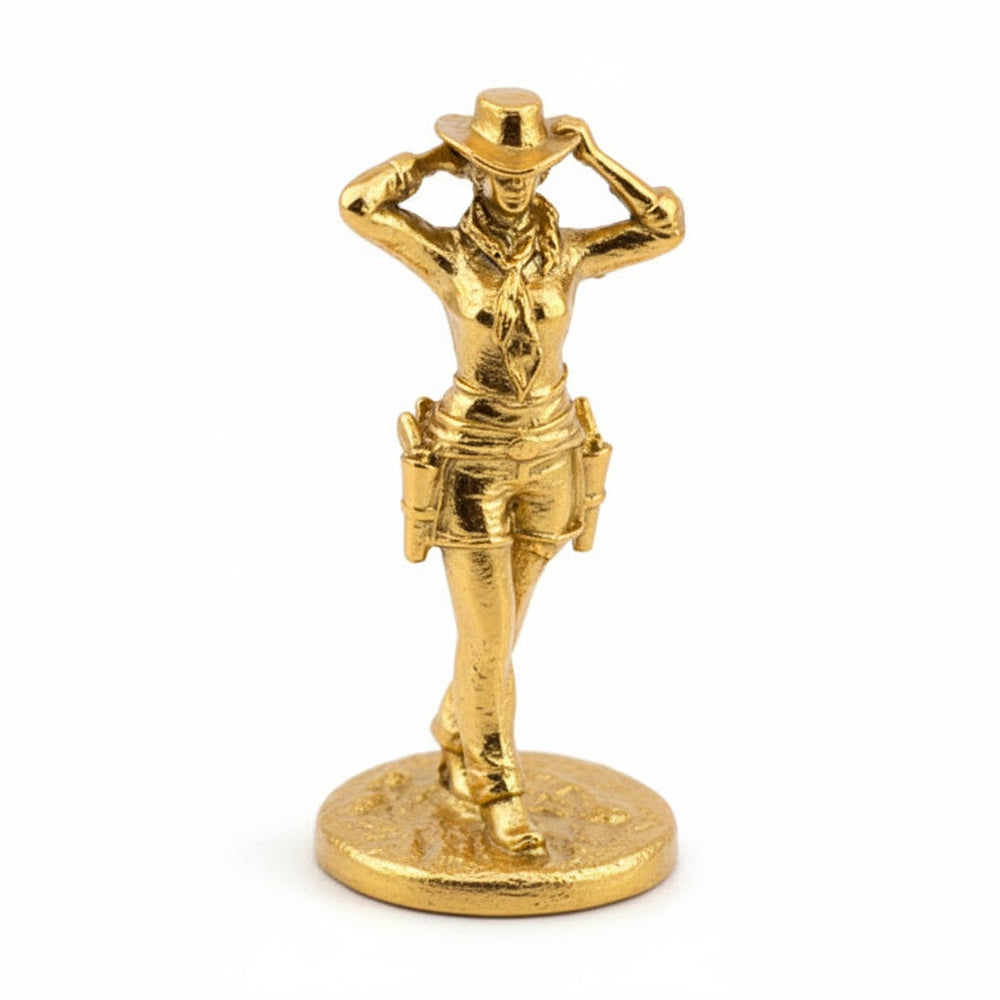Cowgirl hand-poured 999+ silver statue by Gold Spartan