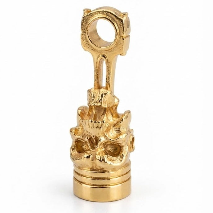 Skull Piston hand-poured 999+ silver statue by Gold Spartan