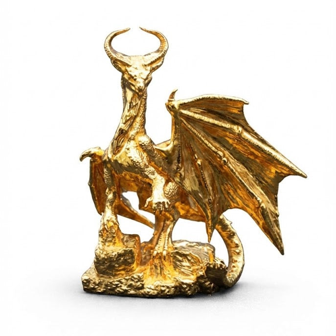 Horned Dragon hand-poured 999+ silver statue by Gold Spartan
