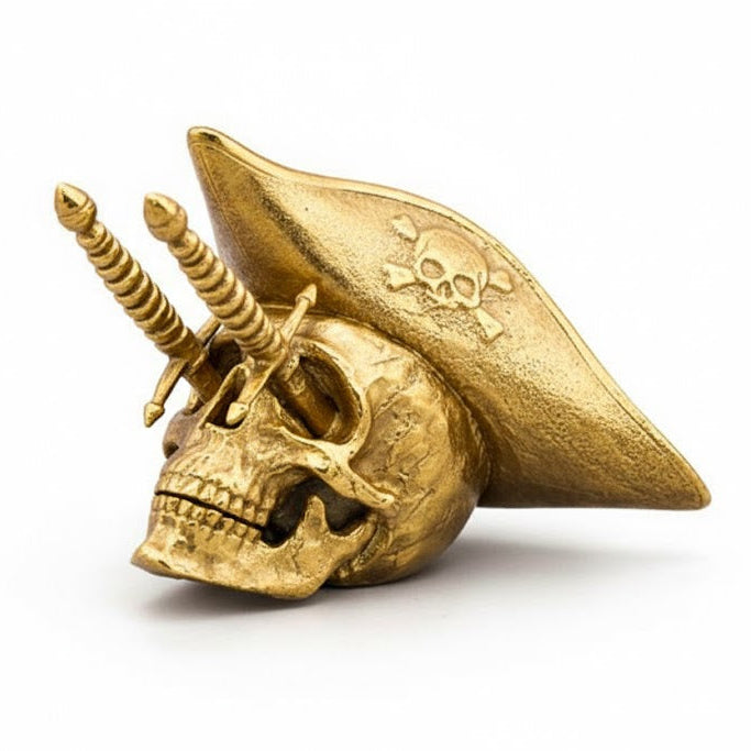 Dagger Skull hand-poured 999+ silver statue by Gold Spartan