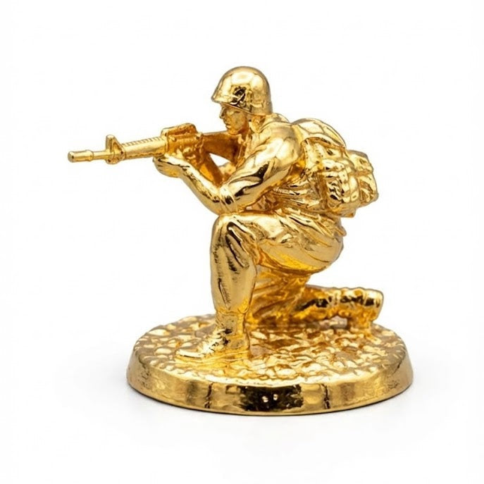 Soldier Rifleman hand-poured 999+ silver statue by Gold Spartan