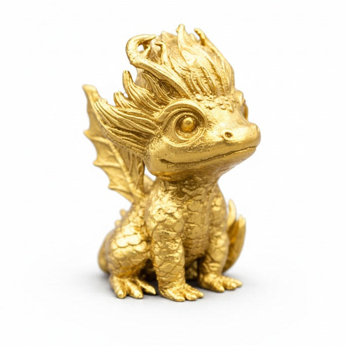 Baby Forest Dragon hand-poured 999+ silver statue by Gold Spartan