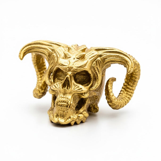Demon Skull V2 hand-poured 999+ silver statue by Gold Spartan