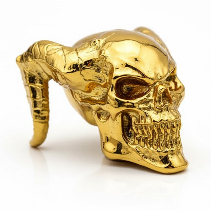 Demon Skull hand-poured 999+ silver statue by Gold Spartan