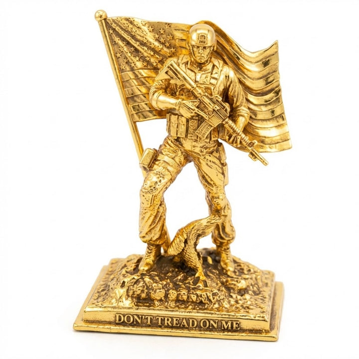 Don't Tread On Me Series 4 (Marine) hand-poured 999+ silver statue by Gold Spartan