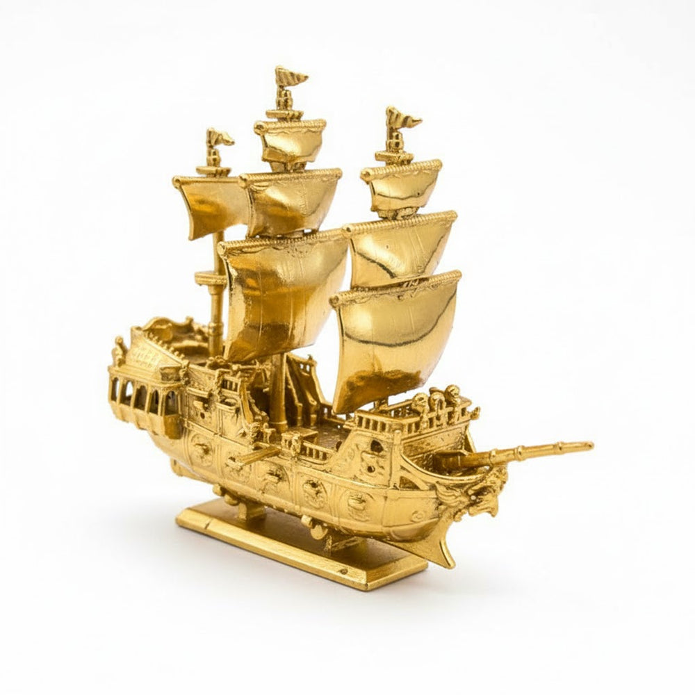 Pirate Ship V2 hand-poured 999+ silver statue by Gold Spartan