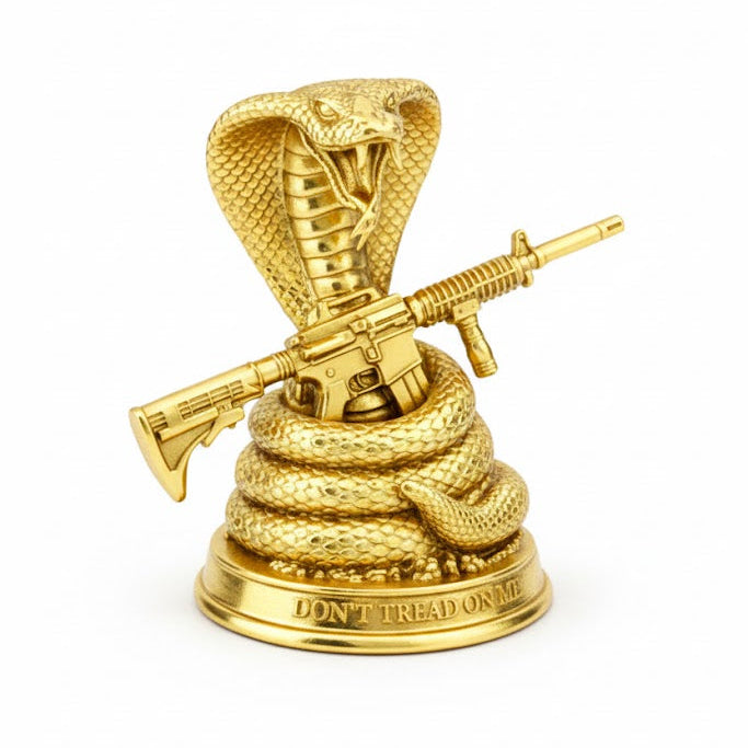 Don't Tread On Me Cobra hand-poured 999+ silver statue by Gold Spartan
