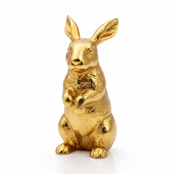 Bunny Rabbit hand-poured 999+ silver statue by Gold Spartan