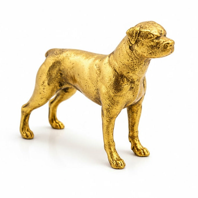 Rottweiler hand-poured 999+ silver statue by Gold Spartan