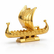 Viking Ship hand-poured 999+ silver statue by Gold Spartan