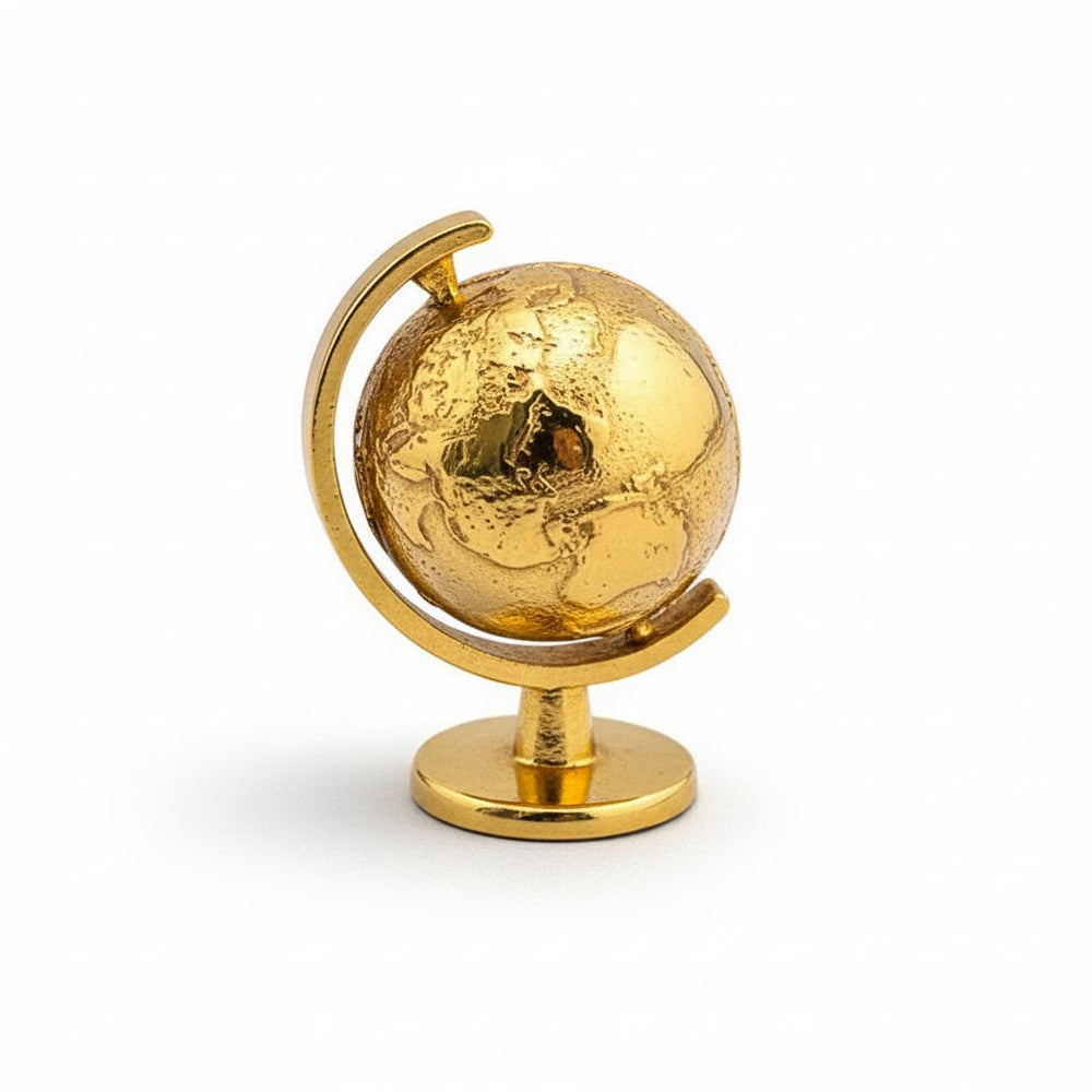 Globe hand-poured 999+ silver statue by Gold Spartan